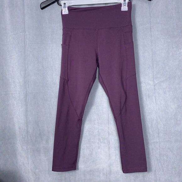 Zyia Active Brilliant Hi-Rise Capri Leggings Size 2 XS Dark Purple 22" Inseam - Picture 2 of 6
